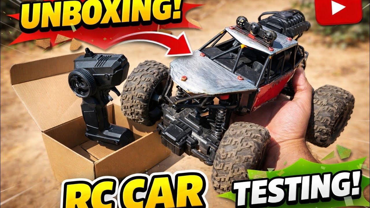 Unboxing and Testing RC Rock Crawler Monster Truck 💀 #rockcrawler #monstertruck #offroad 