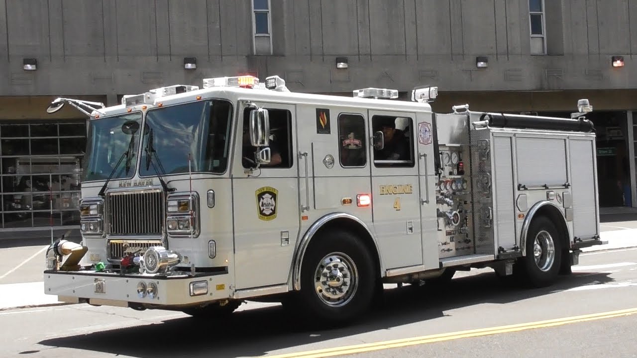 New Haven, CT Fire Department Brand New Engine 4 & Truck 1 Responding