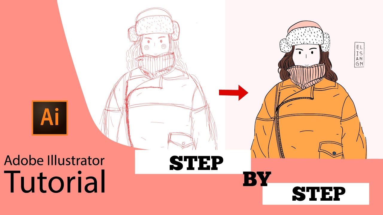 [STEP BY STEP] Adobe Illustrator Tutorial - How To Create Flat Illustration Based on Photo in AI