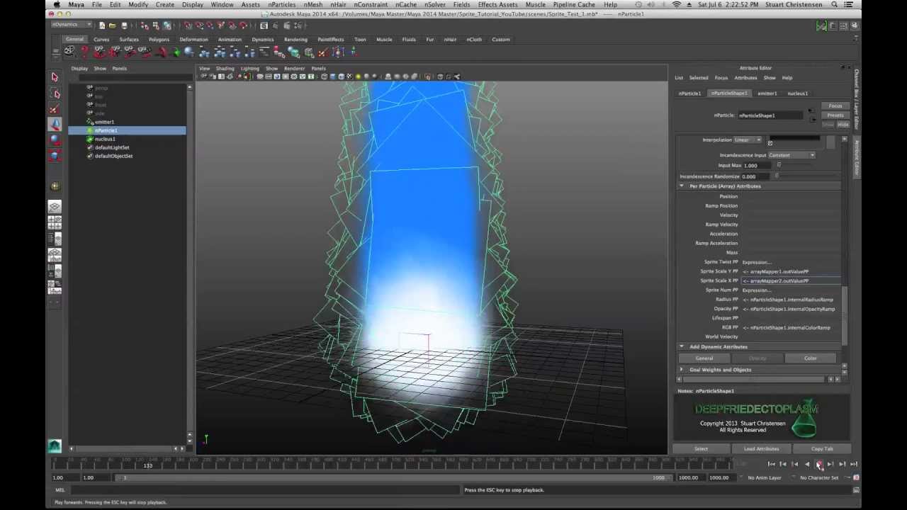 Maya 2014 Create Smoke or Water Effects with Image Sprites Tutorial by Stuart Christensen