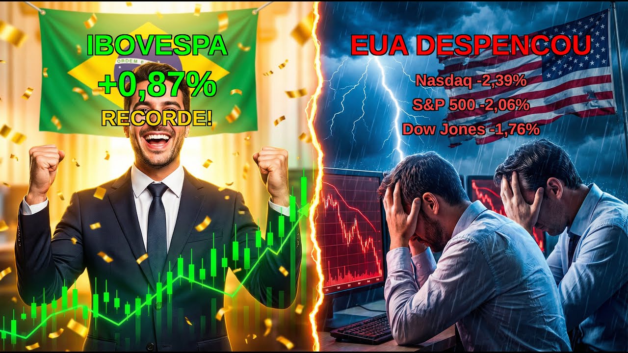 Ibovespa bate novo recorde enquanto bolsas despencam nos EUA
