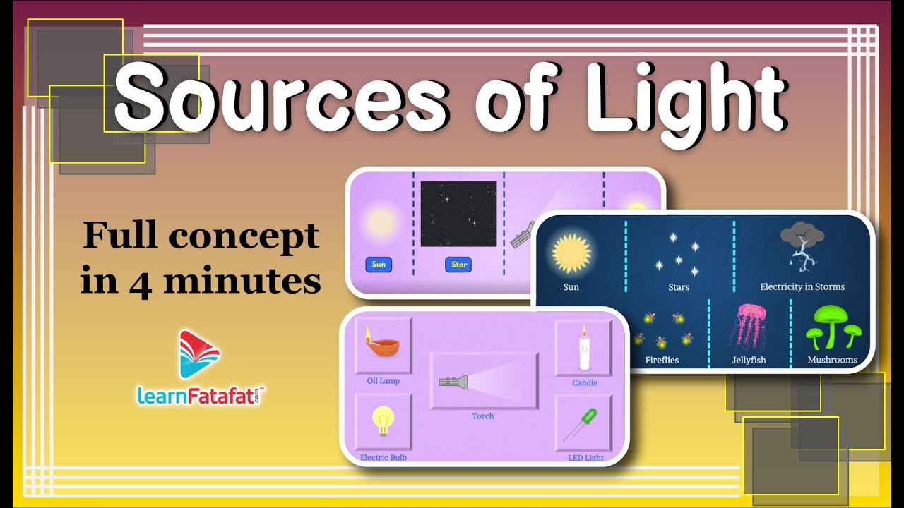 Sources of Light | Class 6 Light Shadows and Reflections - LearnFatafat