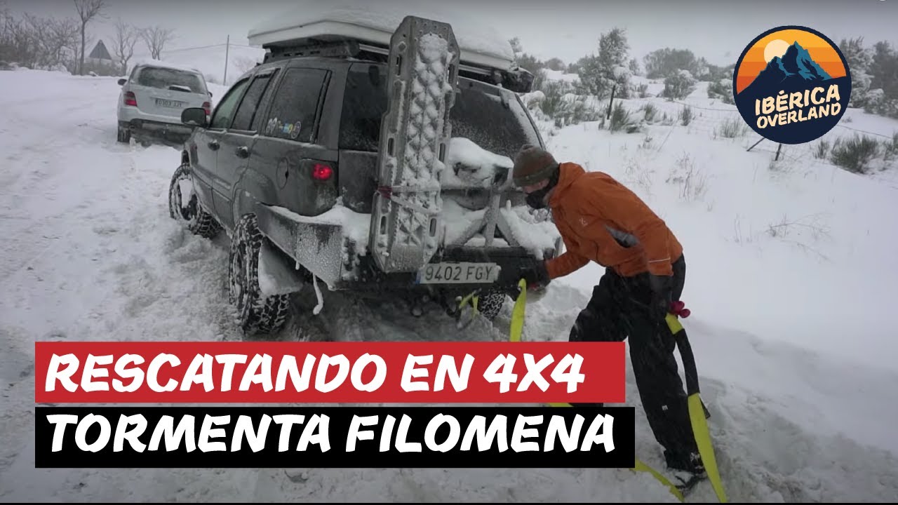 Rescatando en 4x4 durante la tormenta Filomena en Madrid