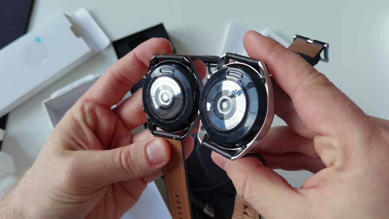 Samsung Galaxy Watch 3 45мм Чёрный (Black) Распаковка и сравнение с Серебристый (Silver) в 2021году.
