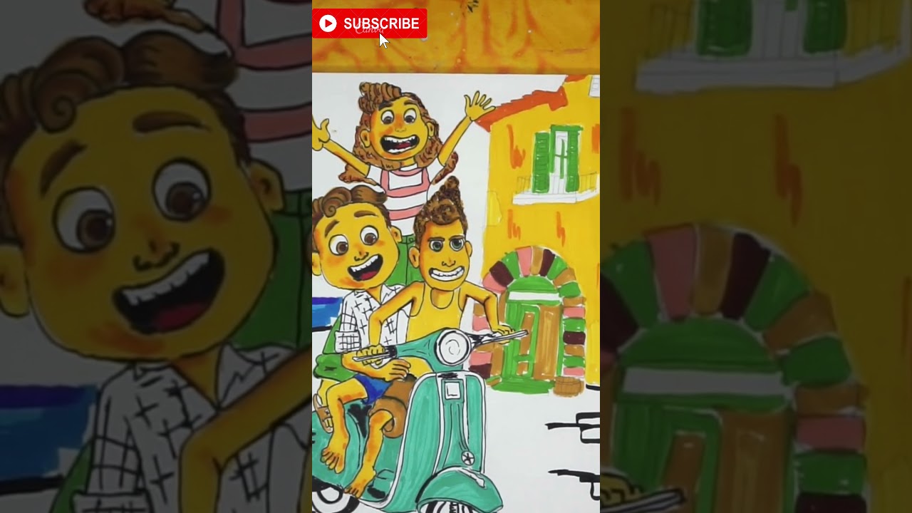 Disney Pixar Luca fan art #shorts #youtubeshorts #Disney #pixarluca #fanart #1minutevideo #camlin