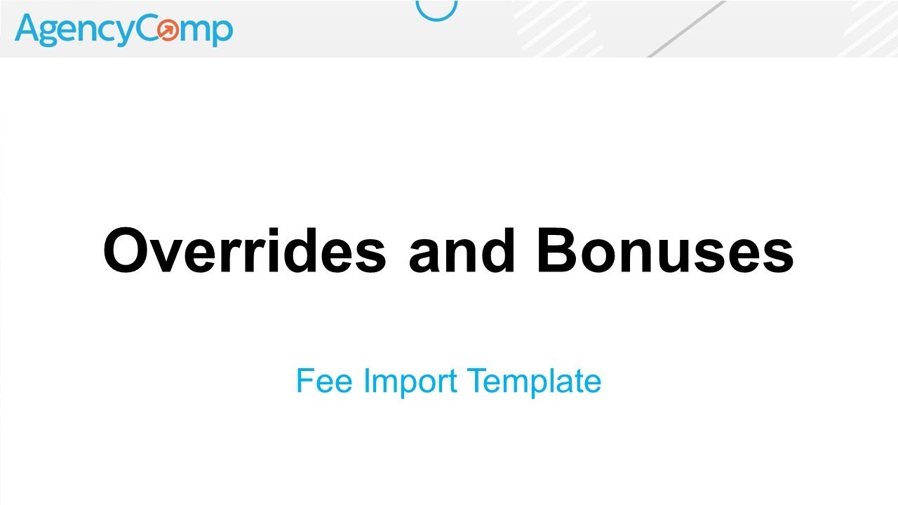 Adding an Override or Bonus to a Fee Policy Import Template