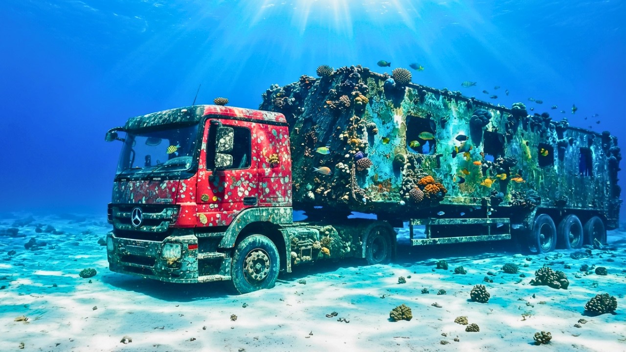 Abandoned Mercedes Actros Semi Truck Rusted 15 Years Under the Ocean – Rescued & Rebuilt