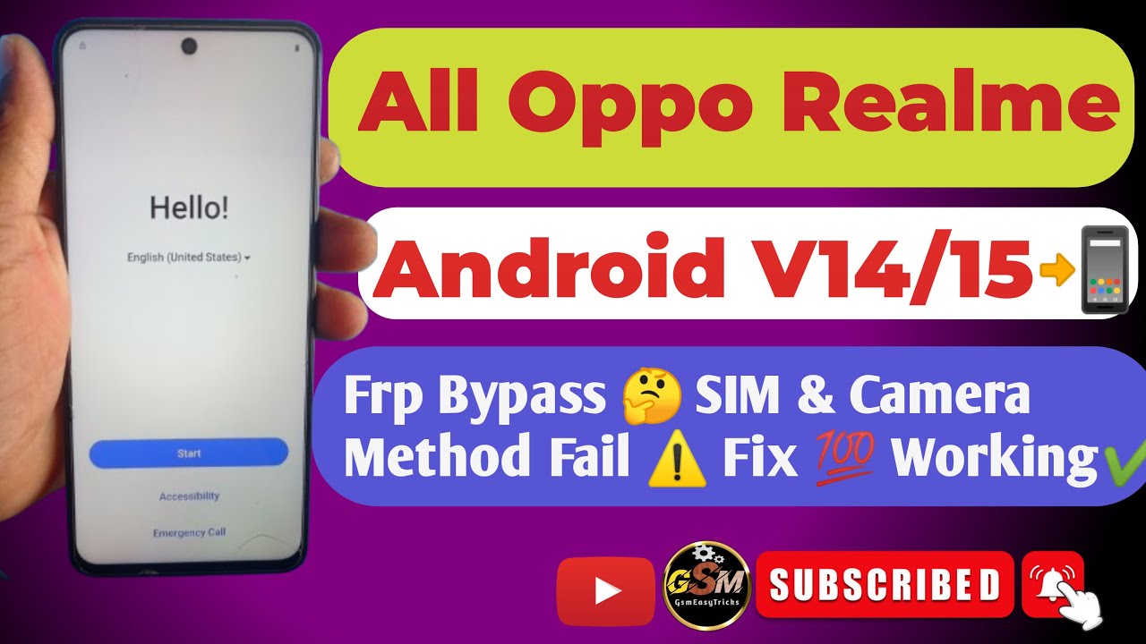 All Oppo Realme 5g Frp Bypass SIM&Camera Not Working Fix🤔| Realme 14x 5g Android V14/15 EasyTrick✅