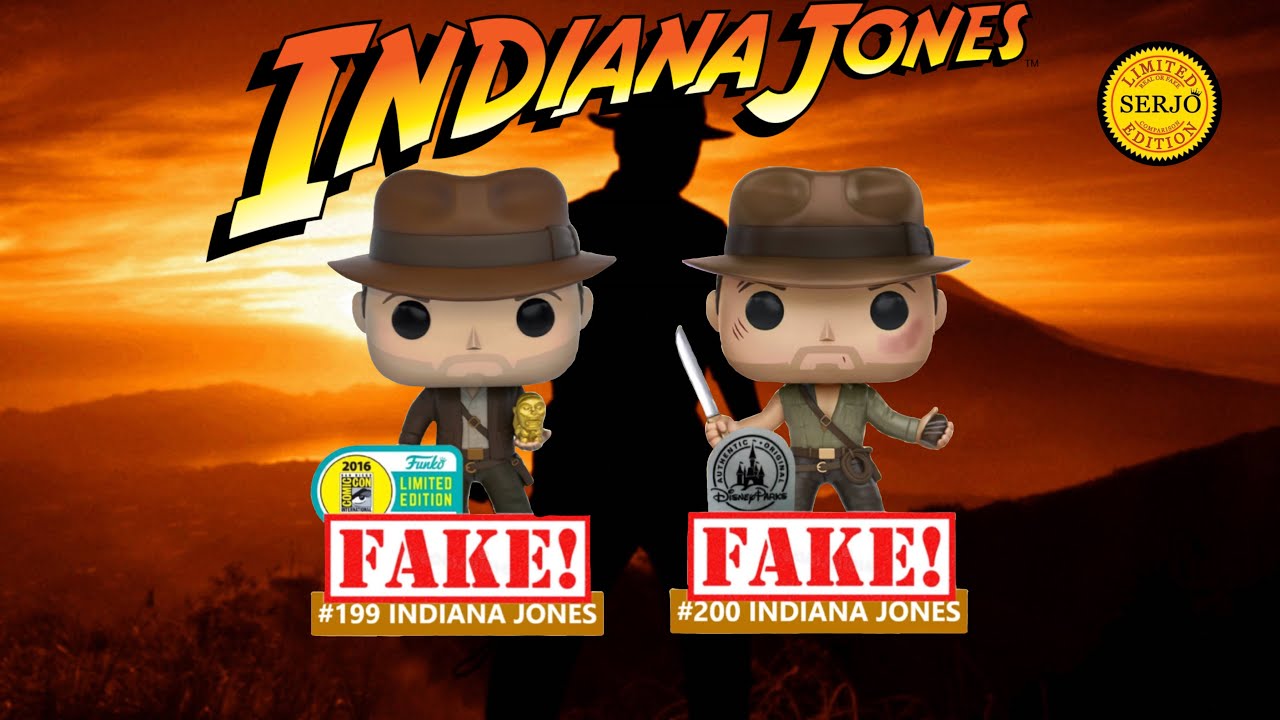 Comparisons of all fakes by Funko POP! Indiana Jones!