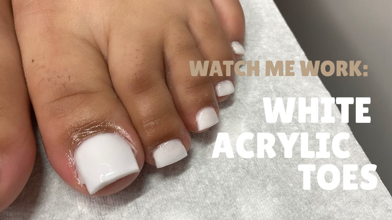 Watch Me Work | White Acrylic Toes | How to do Acrylic Toes | Acrylic Nail Tutorial | Clarissa Ama