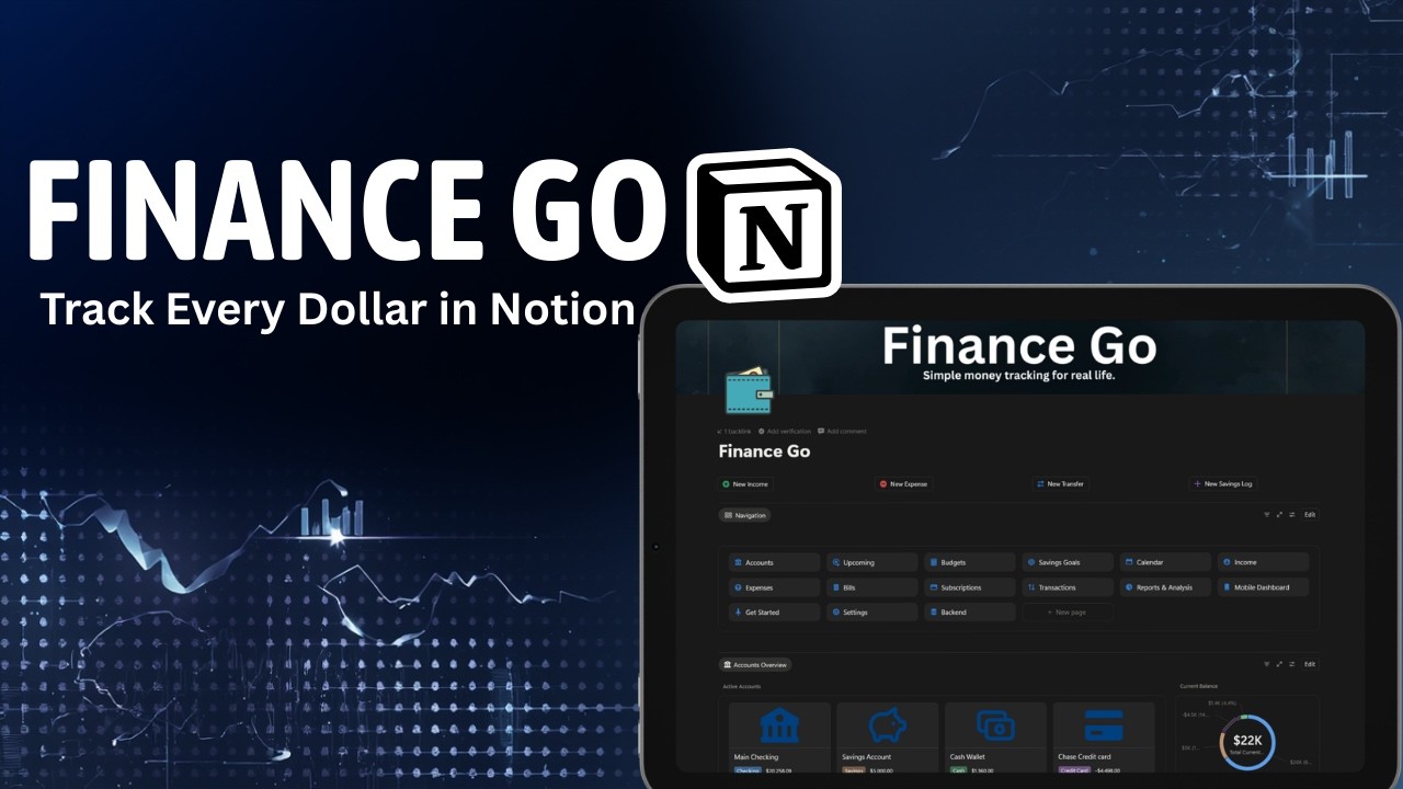 The Simplest Notion Finance Tracker — Finance Go Full Tour
