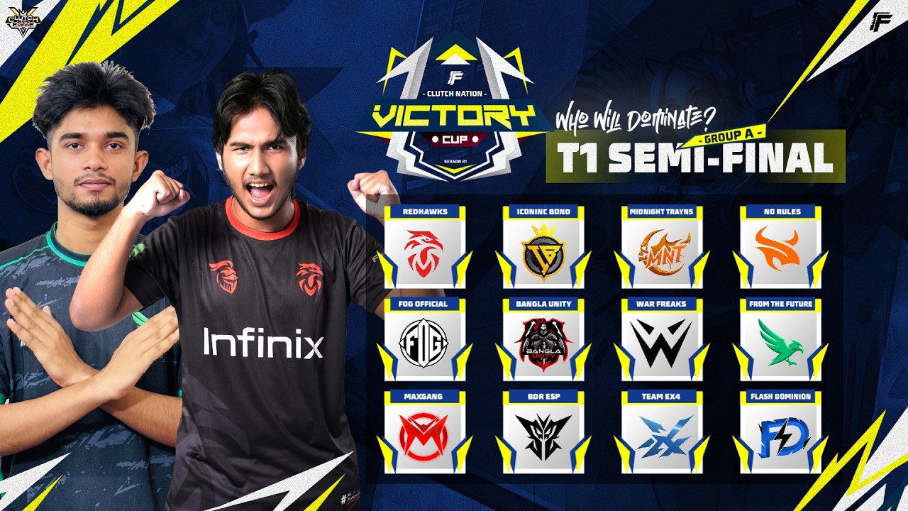 [🔴LIVE] T1 SEMI FINAL GROUP-A  | CLUTCH NATION VICTORY CUP S1| Ft.  @RedHawksOfficials