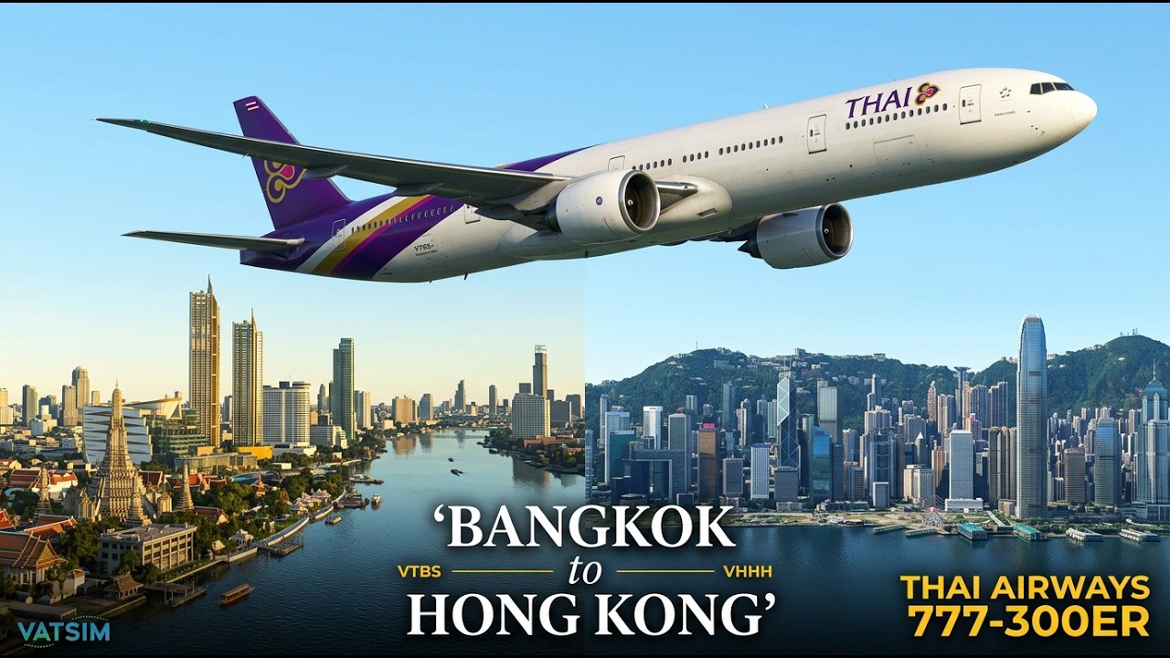 🛫 🌅Bangkok ➜ Hong Kong LIVE | Thai Airways 777-300ER | MSFS 2020🏔️🛫#fly  #live