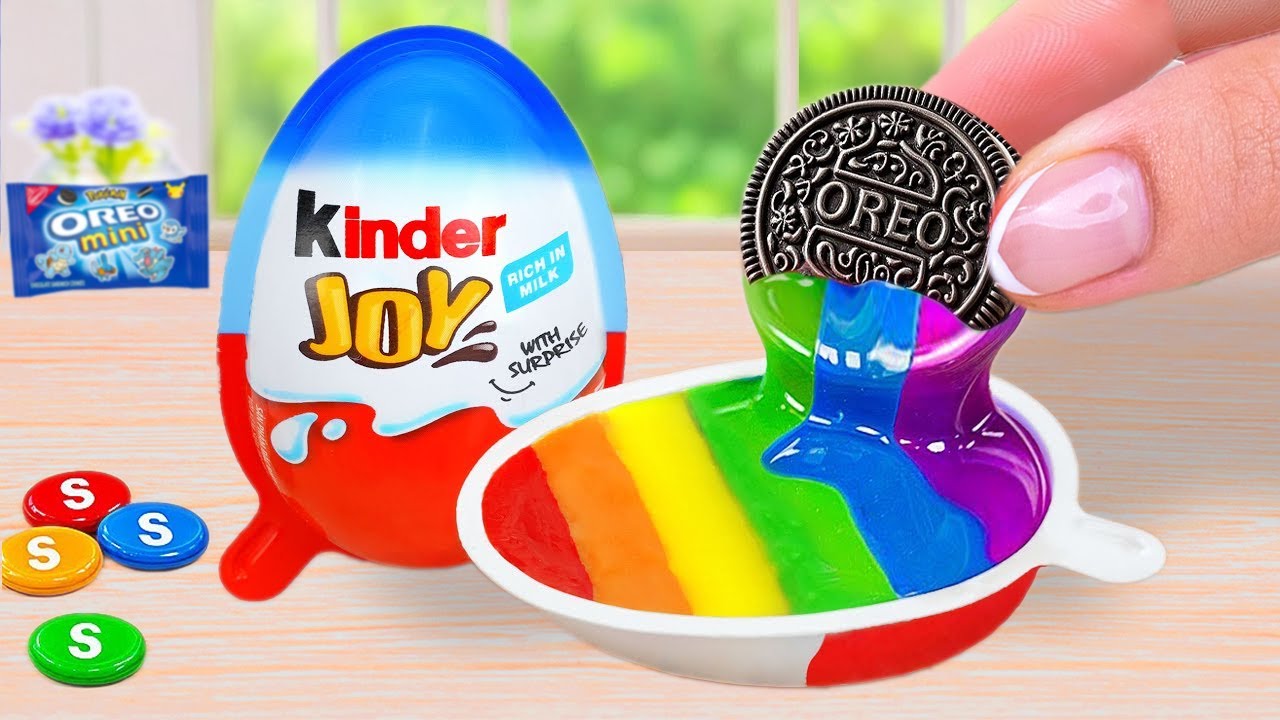 Шоколад Kinder против Радужного торта | Рецепт потрясающего миниатюрного шоколадного торта Kinder...