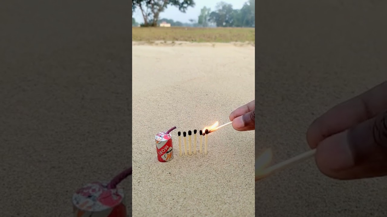 Matchstick Chain Reaction Domino Vs Diwali Crackers Amazing Experiment 🤗 #shorts #ytshorts