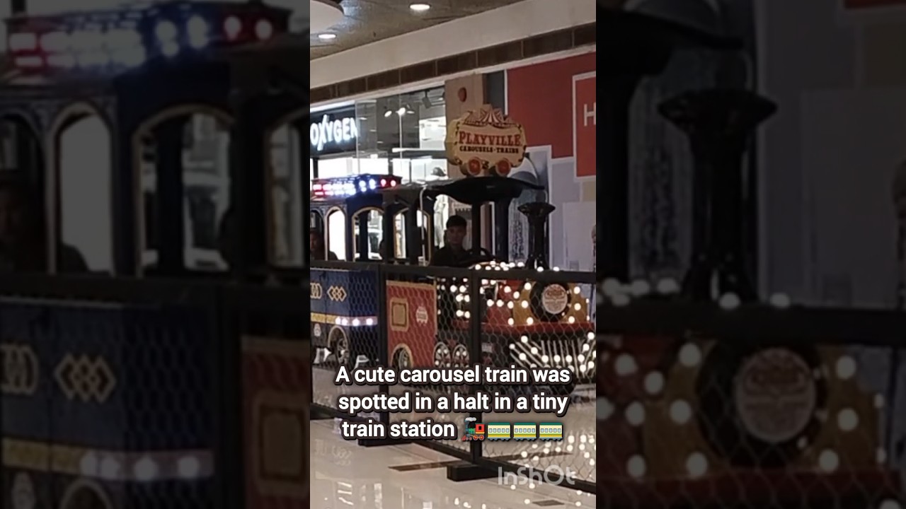 A cute carosel train was spotted in a halt in a tiny mall train station 🚂🚃🚃🚃 #train