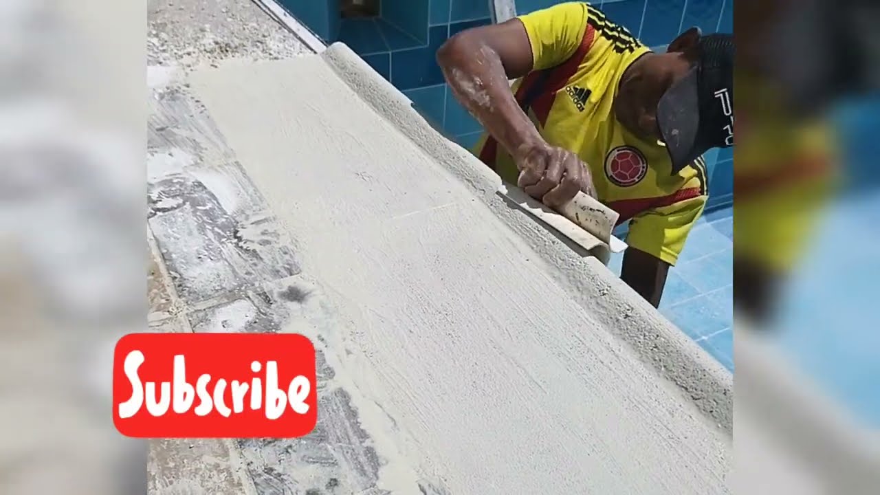 como hacer granito lavado en rompeolas de piscina