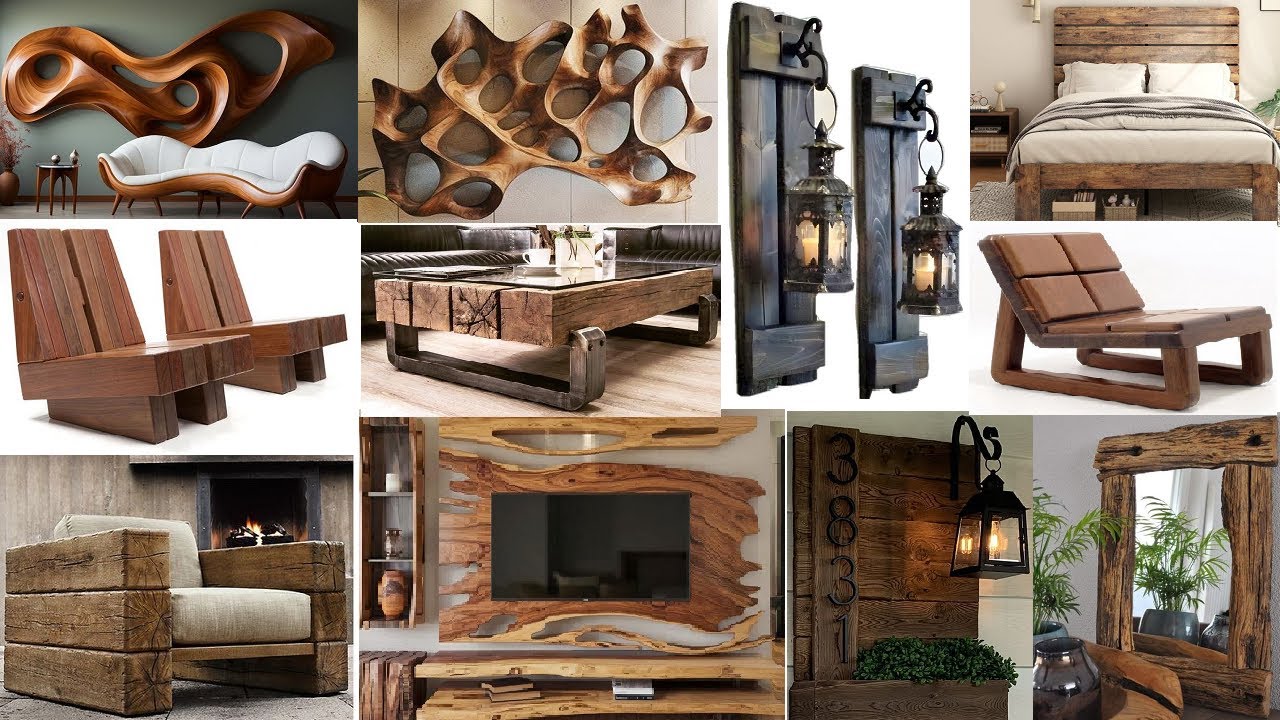 rustic wood furniture and decor ideas