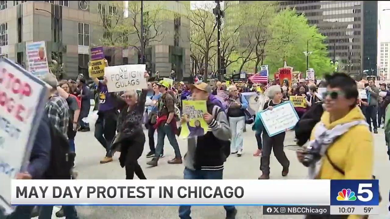 Large 'May Day' demonstration held in downtown Chicago