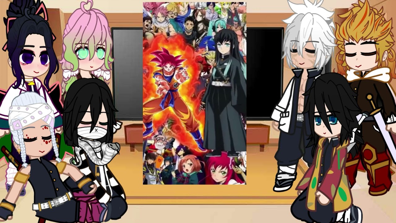 Hashiras react to Goku || English's 🇺🇲 || Gacha reacts || Dragon ball x Demon slayer