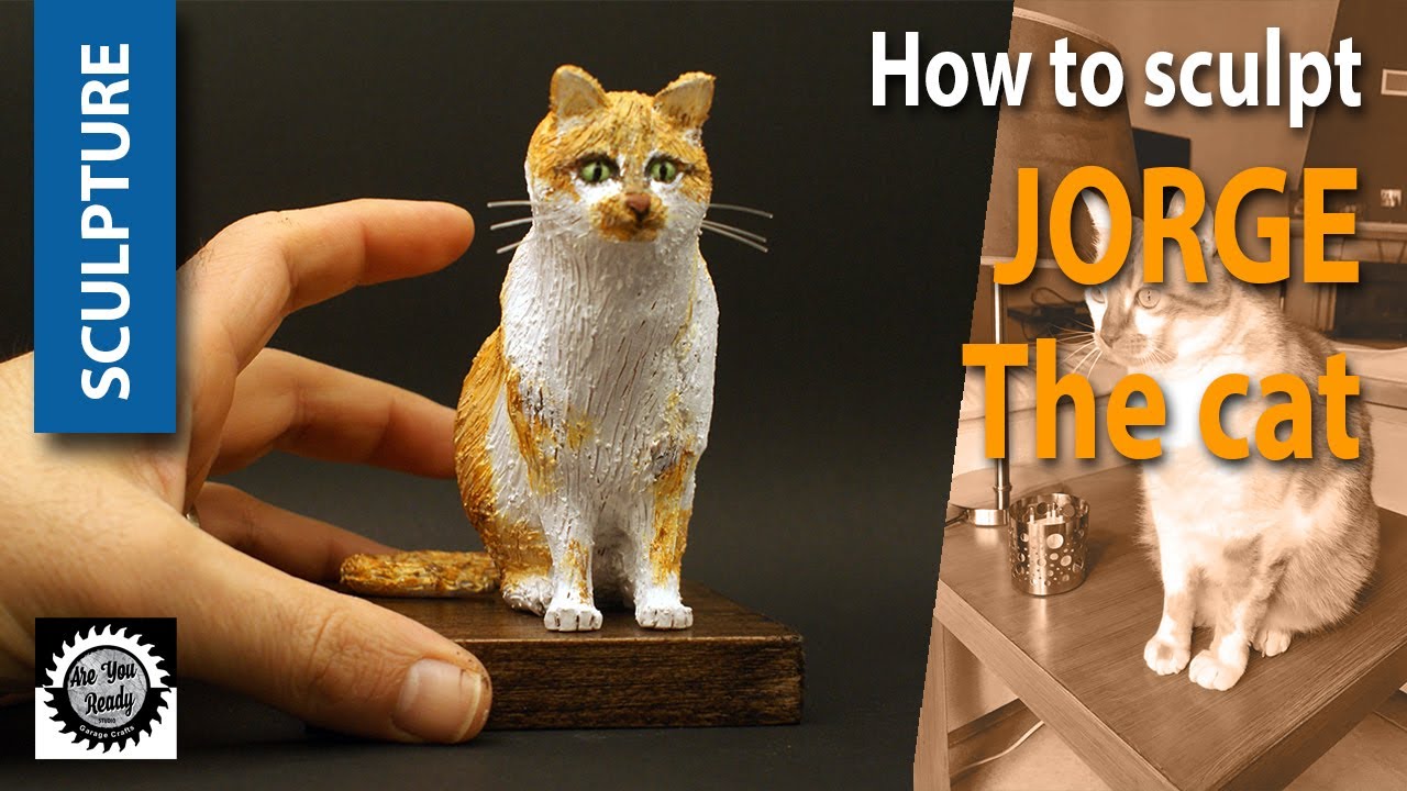 JORGE The Cat - A pet's sculpture from polymer clay made to order | time-lapse process tutorial
