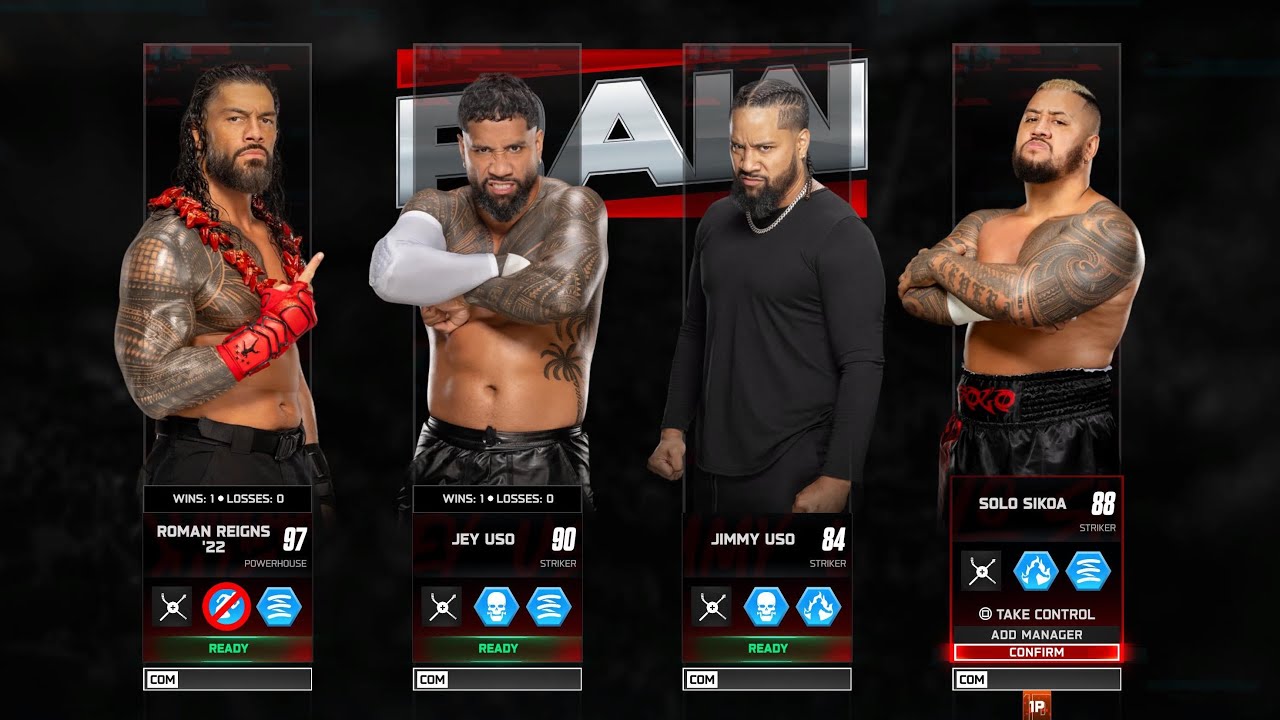 WWE 2K25: Roman Reigns vs Solo Sikoa vs The Usos | Bloodline Civil War | PS5 Gameplay