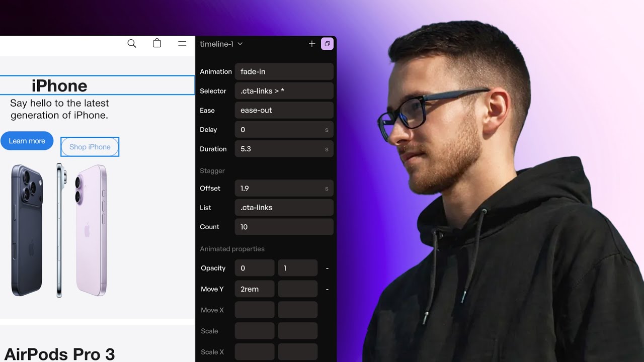 Новый инструмент для CSS-анимации в Webflow