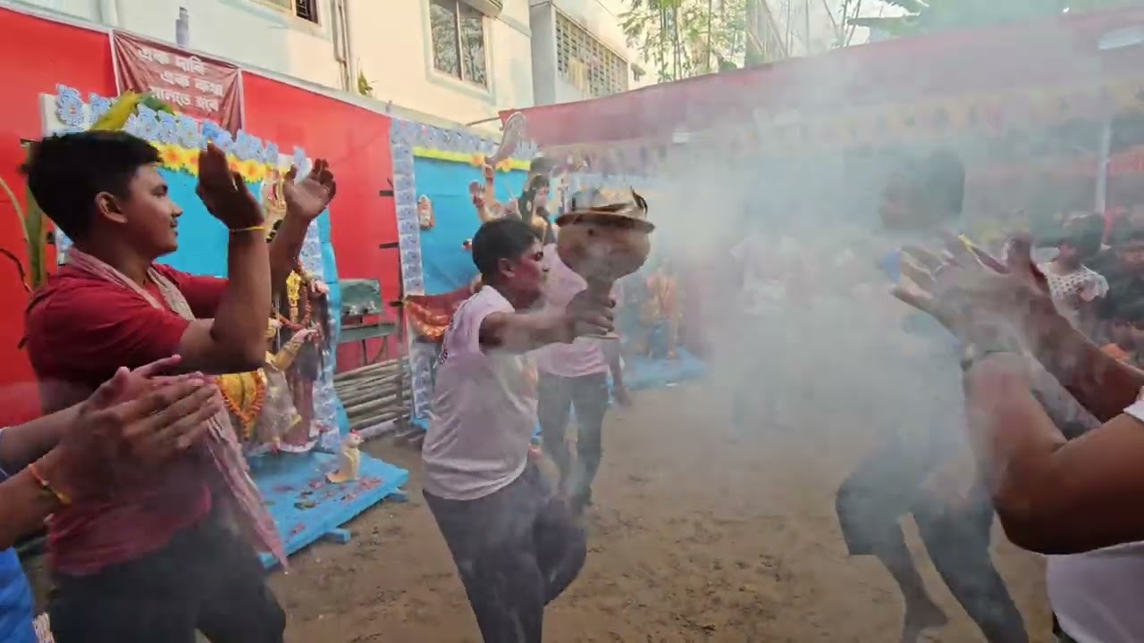 দুর্গা পূজা || ঢাকের তালে ধুনুচি নাচ || Durga Puja || Dunochi Nach || Baridhara, Joypurhat || 2024