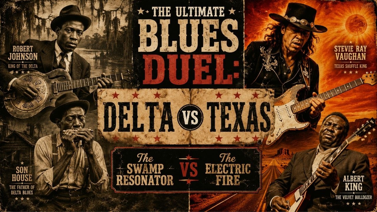DELTA vs TEXAS BLUES The Epic Clash of Legends  (Robert Johnson Style vs SRV)