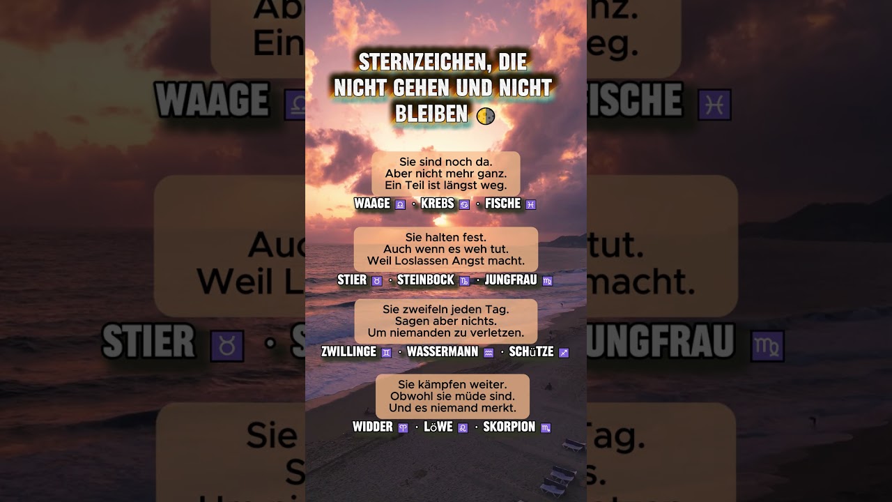 Sternzeichen, die nicht gehen &ndash; und nicht bleiben 🌗 #horoskop #sternzeichen #astrologie #zodiac #fy