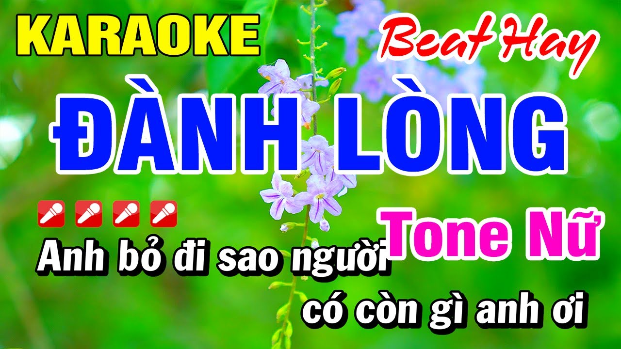 Karaoke Đành Lòng (Beat Hay) Tone Nữ Nhạc Sống | Hoài Phong Organ