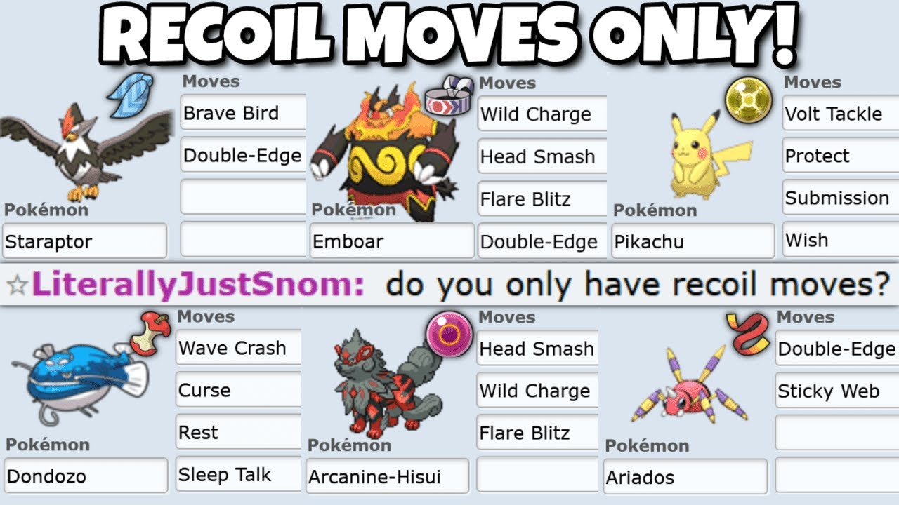 Pokemon Showdown but I can ONLY use RECOIL MOVES!