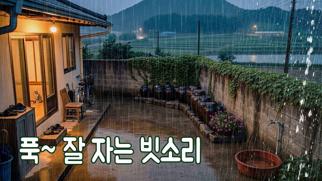 푹~ 잘 자는 시골집 빗소리｜불면증 대신 깊은 수면을 위한 힐링