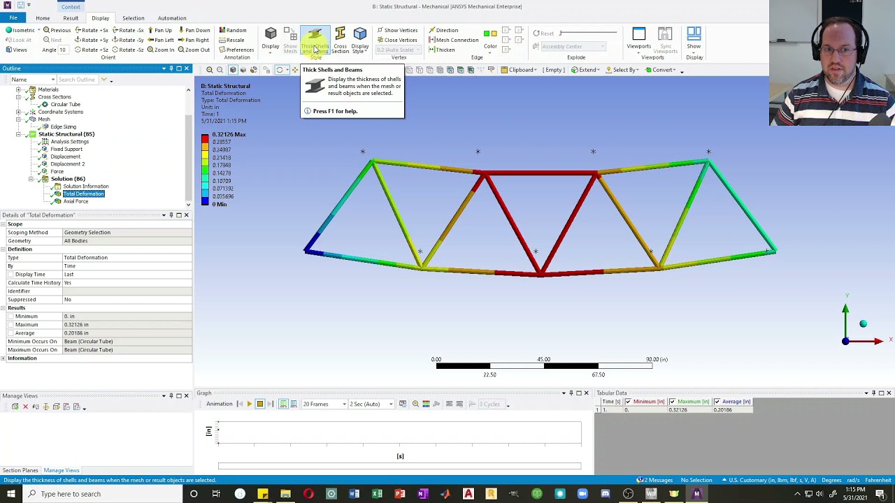 Анализ фермы – КЭ с использованием ANSYS – Урок 3
