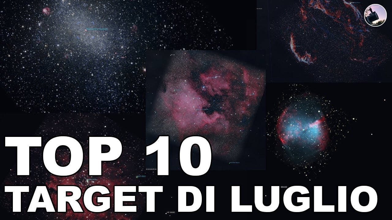 TOP 10 OGGETTI ASTRONOMICI DA FOTOGRAFARE A LUGLIO in base alla MAGNITUDINE