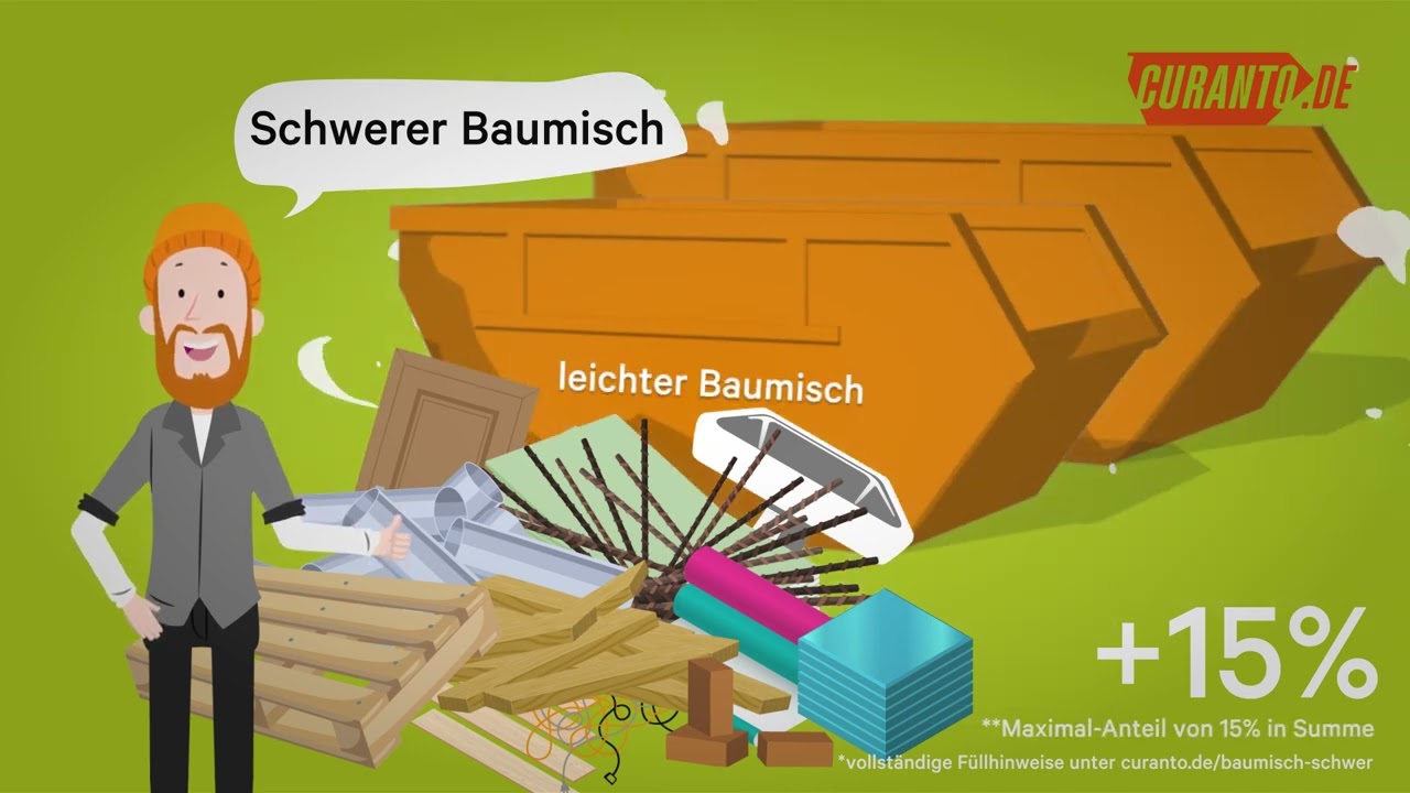 Was darf alles in einen Baumischcontainer? Kurz erkl&auml;rt vom Containerdienst CURANTO.de