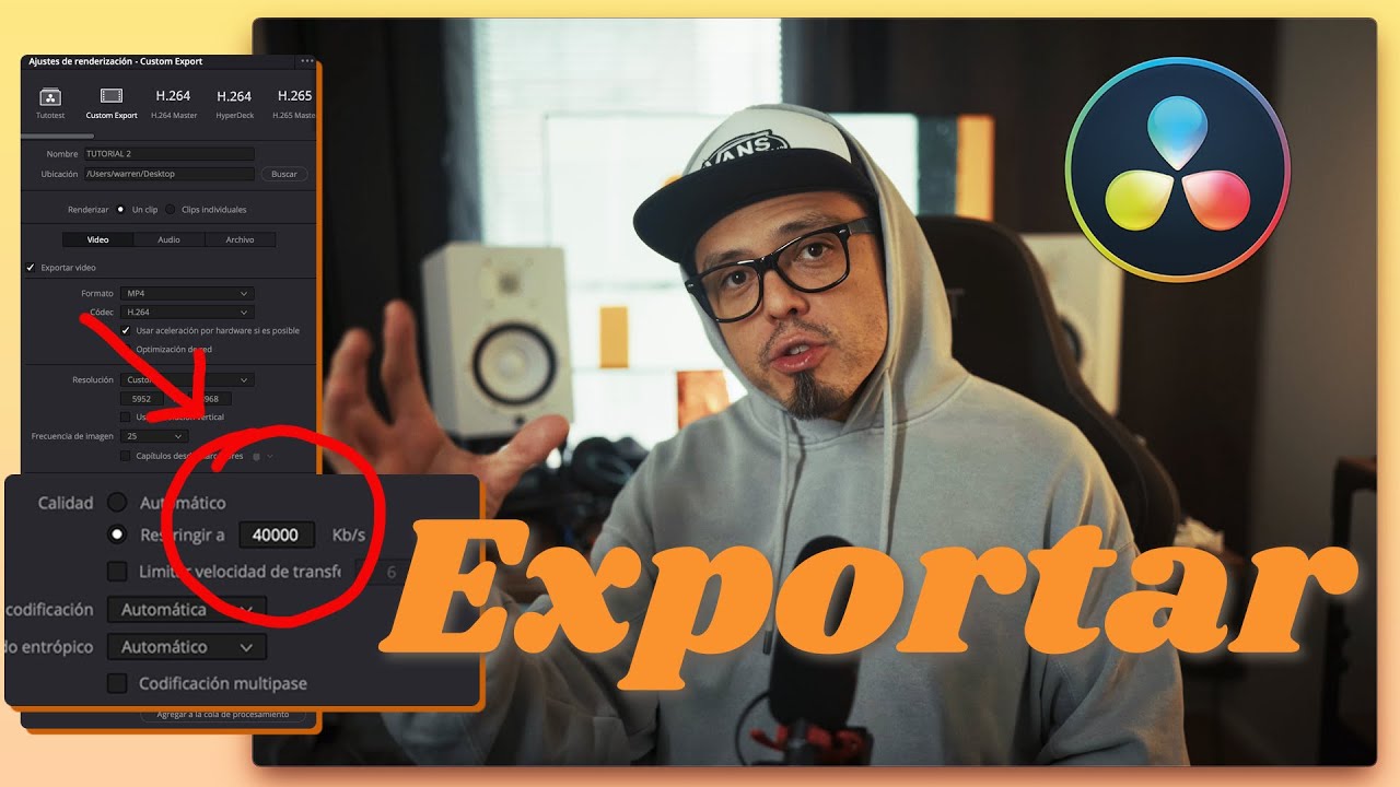 DaVinci Resolve c&oacute;mo exportar con m&aacute;xima calidad. Renderizar correctamente.