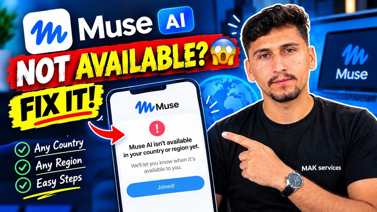 Fix 'Muse AI Isn't Available in Your Country or Region Yet' | Region Error Solved