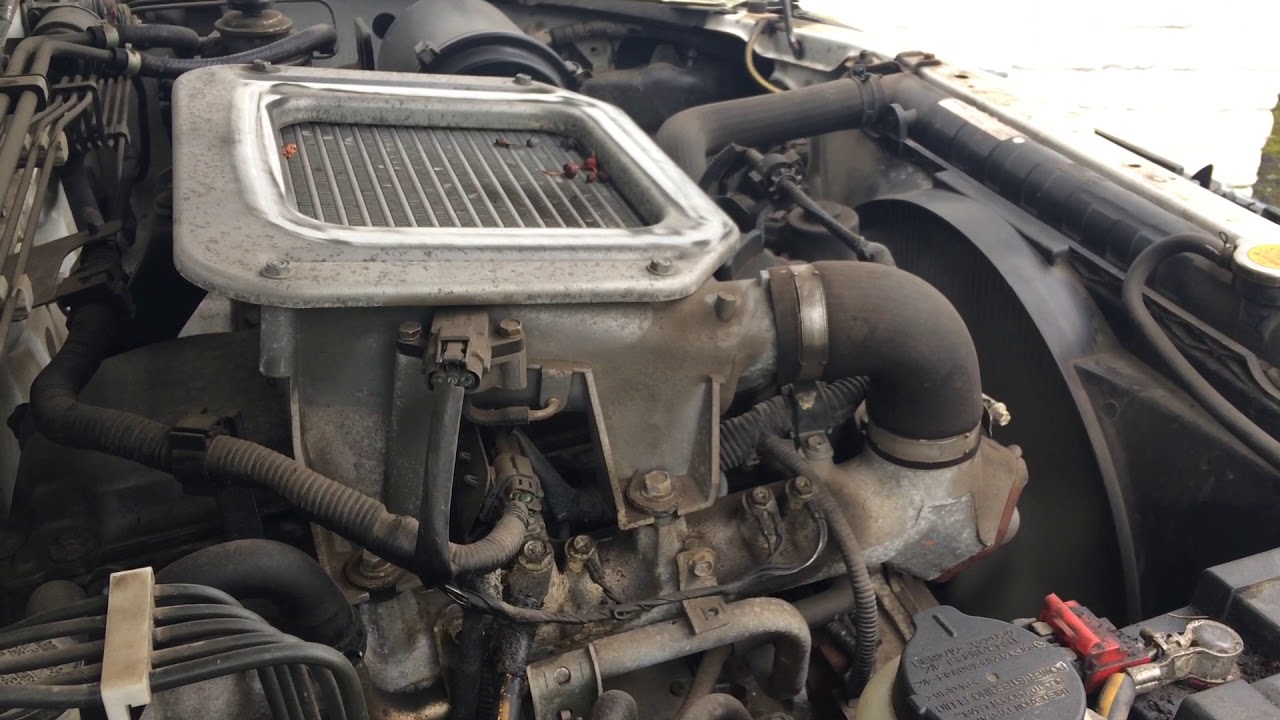 Nissan D22 2.5 Turbo diesel YD25 TTI engine start up + rev sound