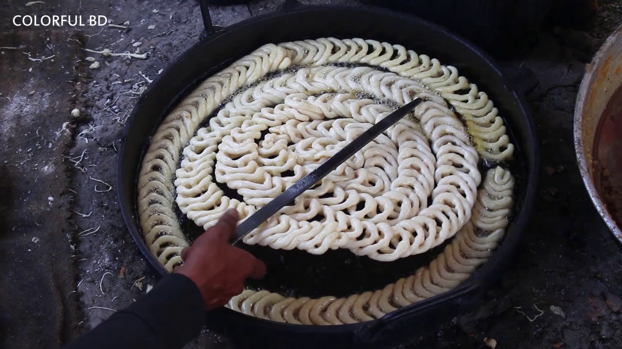 Village Street Food | Tasty Bengali Jalebi or Jilapi Sweet Making | Colorful BD