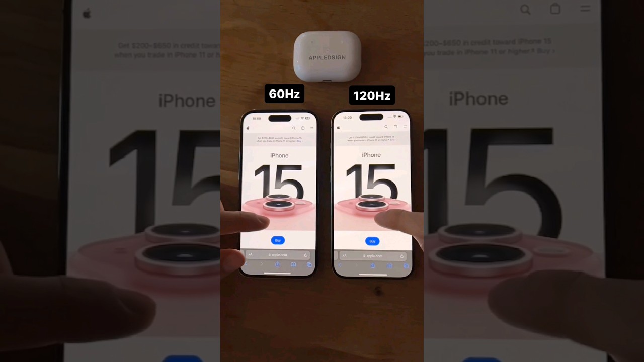 iPhone 60HZ vs 120HZ #youtube #shortvideo #iphone