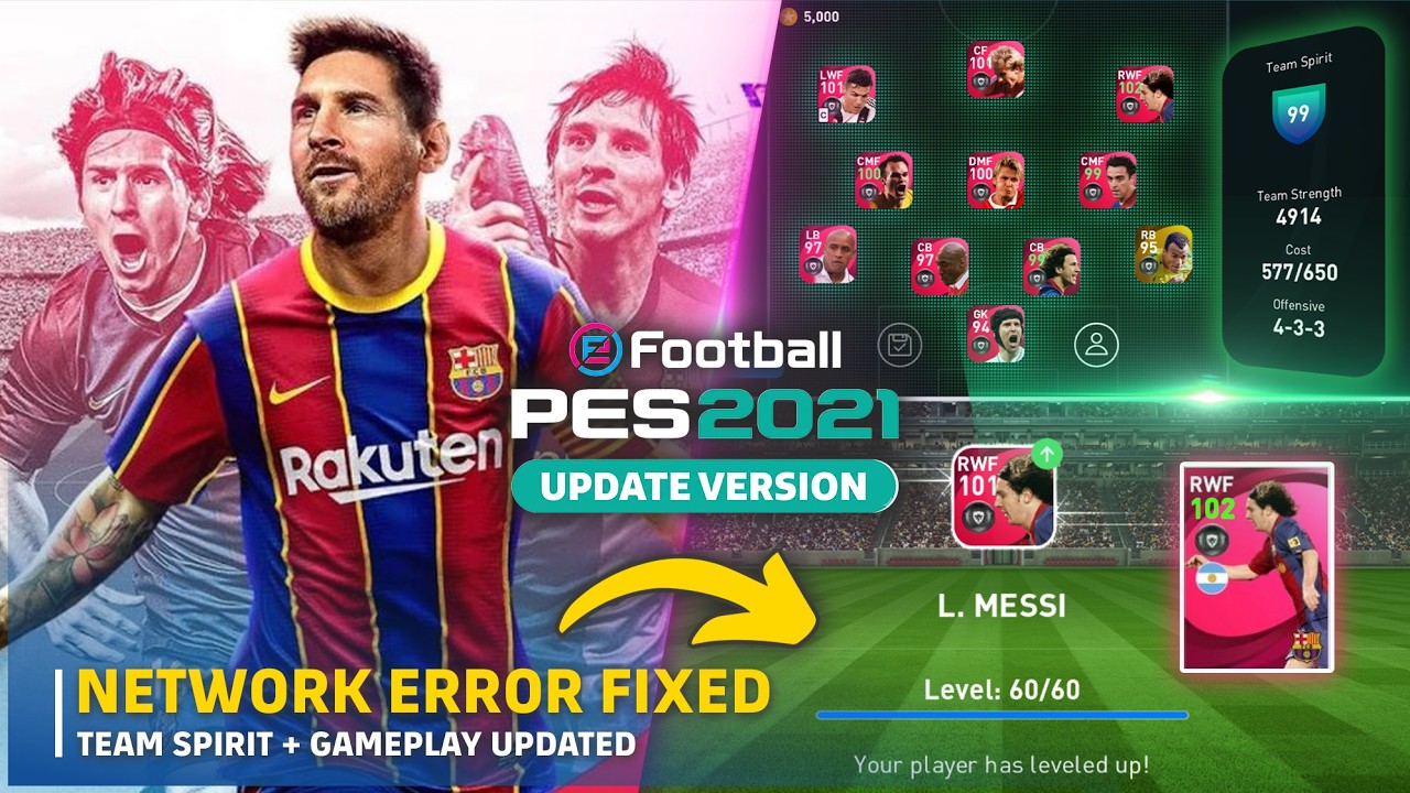 PES 2021 MOBILE UPDATE 2026 OFFLINE | TEAM SPIRIT + GAMEPLAY FIXED |