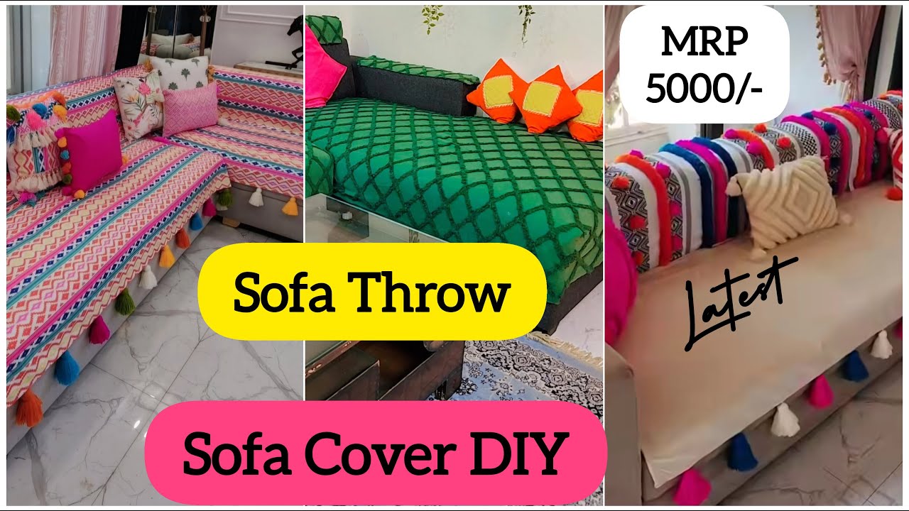 Sofa Cover Diy || How To Make  Sofa Throw At Home || Home Decor Idea || Budget Friendly Idea ||