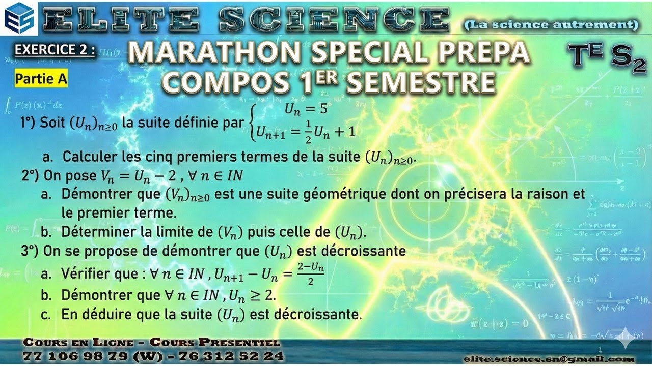 CORRECTION TYPE COMPOS : Suites Numériques (Niveau Terminale S2)