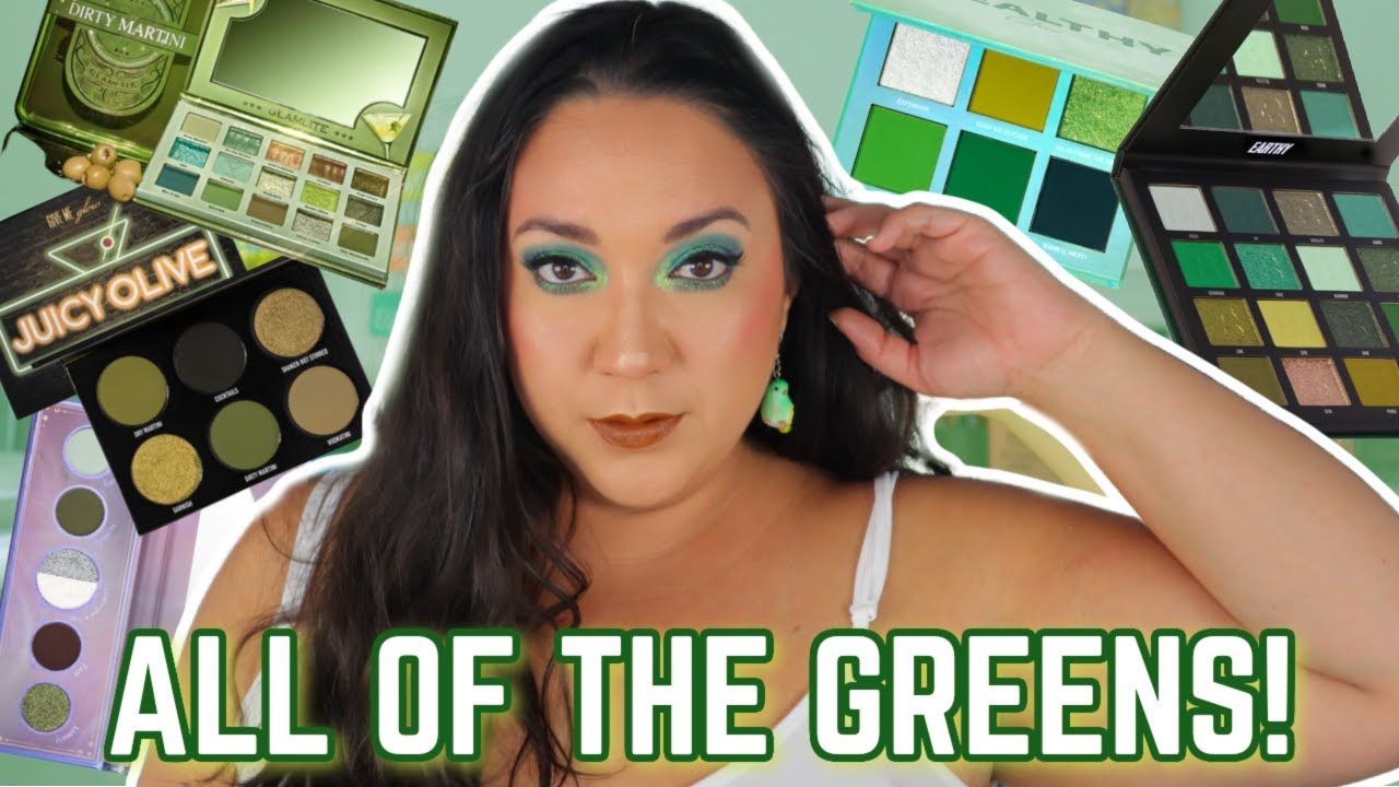 My Favorite All/Mostly GREEN Eyeshadow Palettes! + Swatches