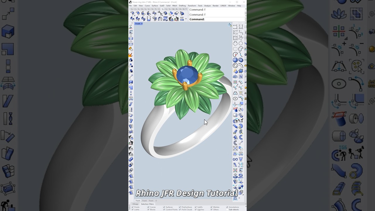 Jewelry CAD | Rhino 3D | Design | Jewelry For Rhino | Rhino JFR #rhinoceros3d #jewelrydesign