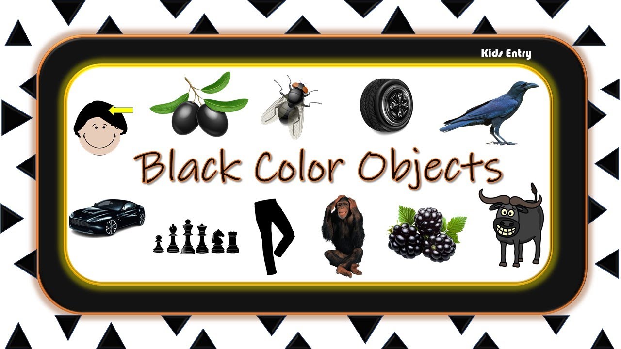 Black Color Objects | Learn Colors | Things that are in Black colors | Black Colors - Kids Entry