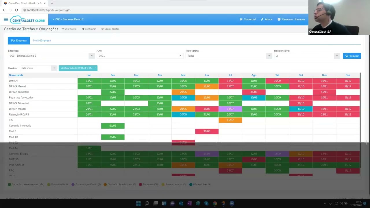 CentralGest Cloud - Contabilidade - Gestão de Tarefas e Obrigações