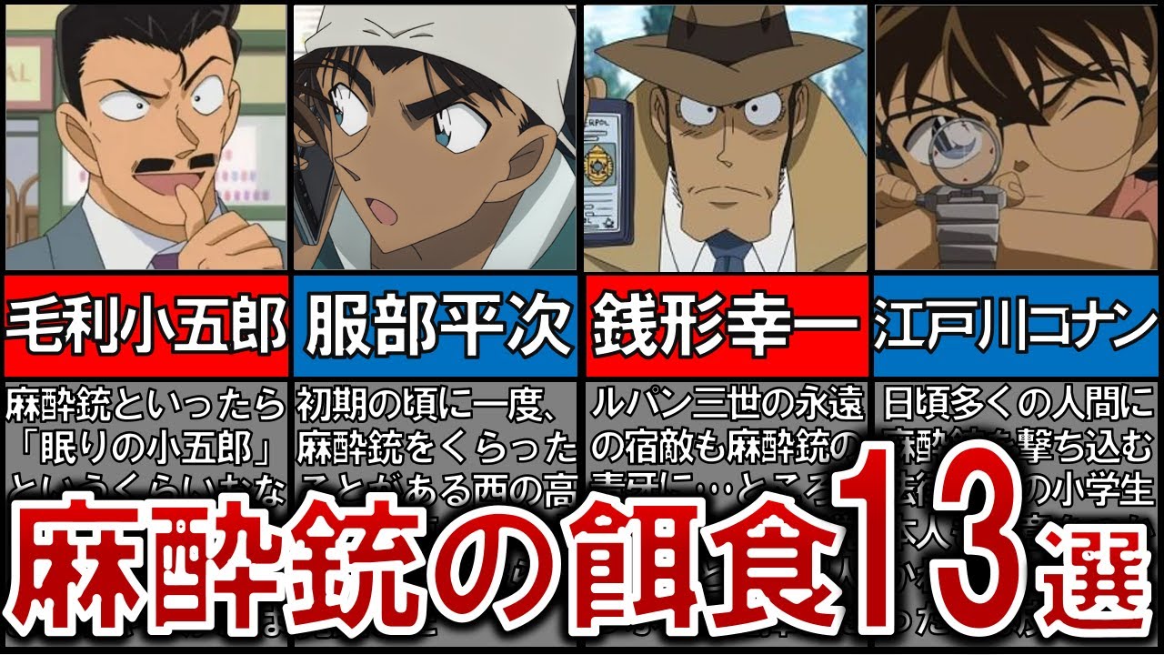 【１３選】時計型麻酔銃の餌食となったキャラたち【名探偵コナン】