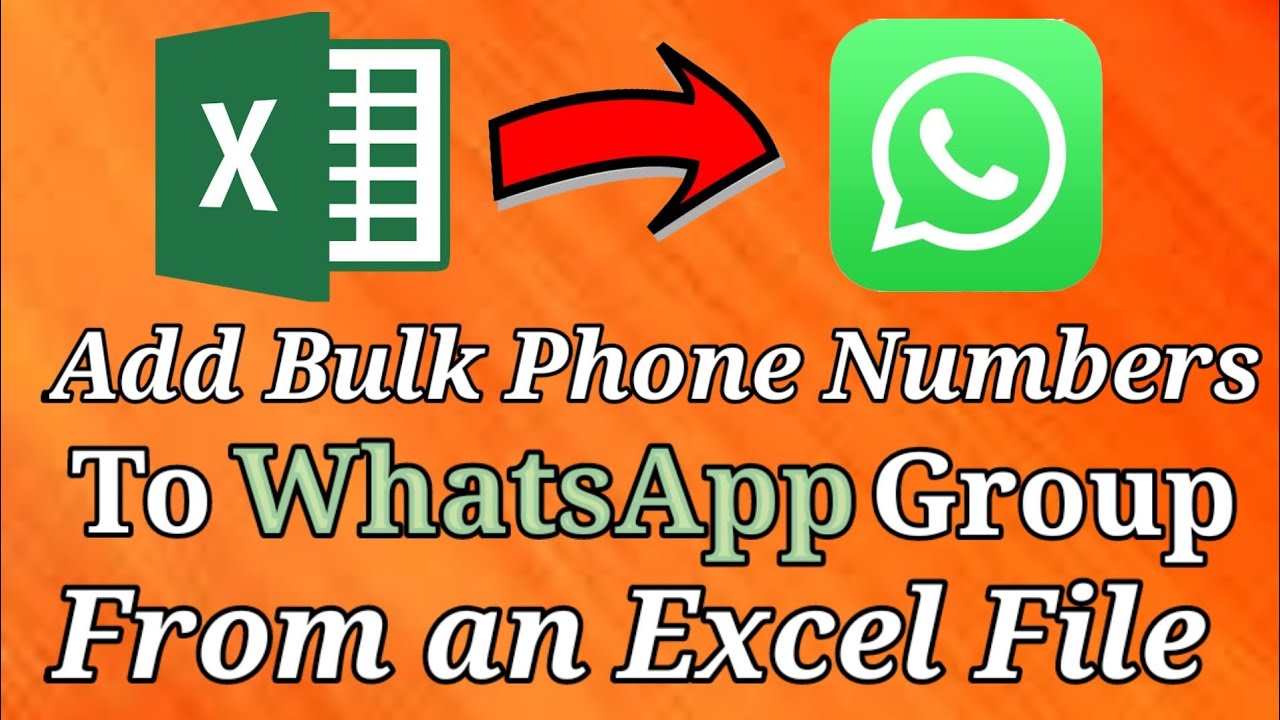 How to Add Bulk Phone Numbers to WhatsApp Group From an Excel File | Excel to WhatsApp Group